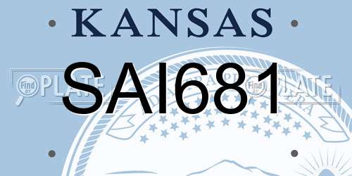 SAI681 Kansas License Plate