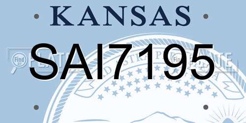 SAI7195 Kansas License Plate