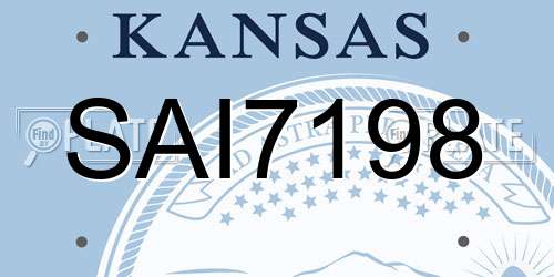 SAI7198 Kansas License Plate