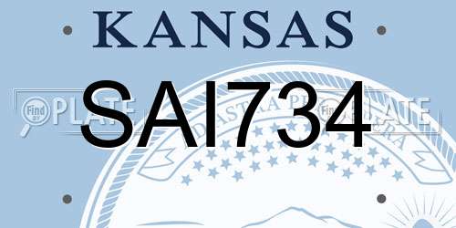 SAI734 Kansas License Plate