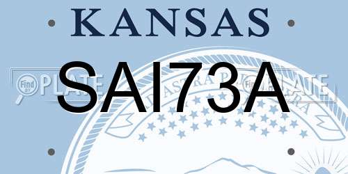 SAI73A Kansas License Plate
