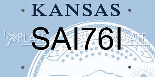 SAI76I Kansas License Plate