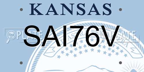 SAI76V Kansas License Plate