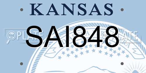 SAI848 Kansas License Plate