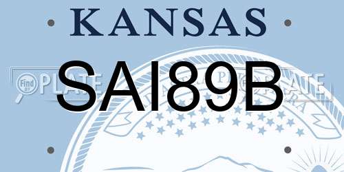 SAI89B Kansas License Plate