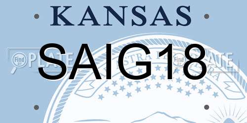 SAIG18 Kansas License Plate