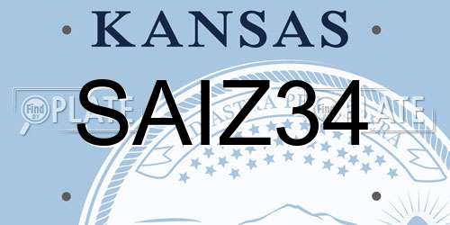 SAIZ34 Kansas License Plate
