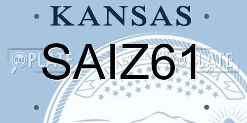 SAIZ61 Kansas License Plate