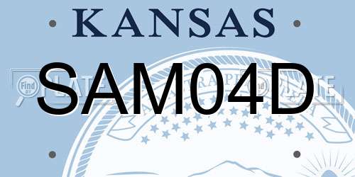 SAM04D Kansas License Plate