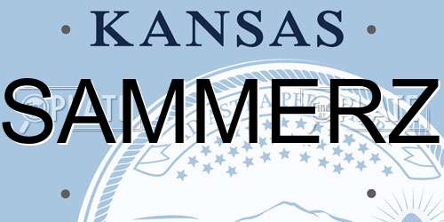 SAMMERZ Kansas License Plate