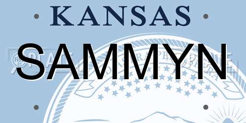 SAMMYN Kansas License Plate