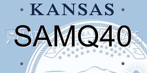 SAMQ40 Kansas License Plate