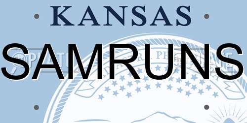 SAMRUNS Kansas License Plate
