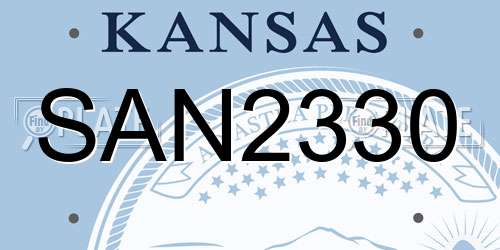 SAN2330 Kansas License Plate