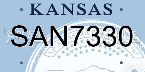 SAN7330 Kansas License Plate