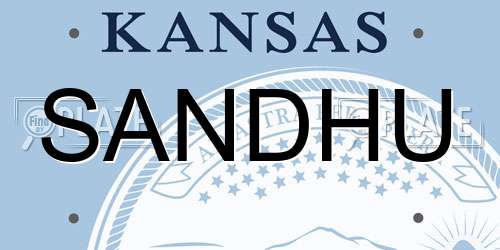 SANDHU Kansas License Plate
