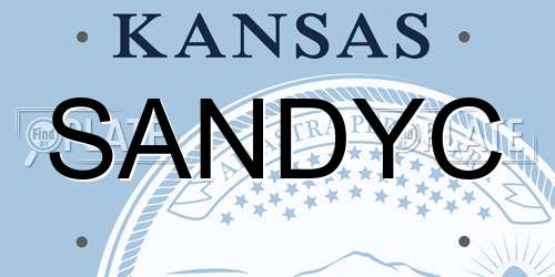 SANDYC Kansas License Plate
