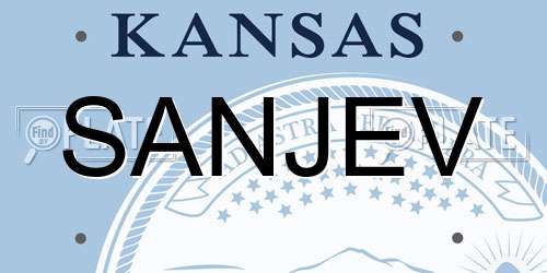 SANJEV Kansas License Plate
