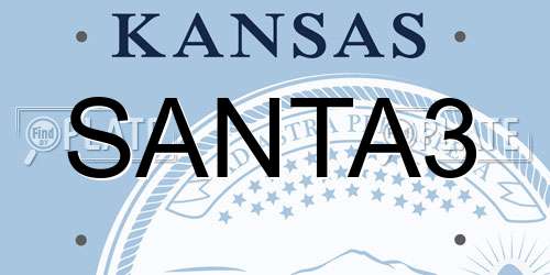 SANTA3 Kansas License Plate