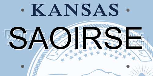 SAOIRSE Kansas License Plate