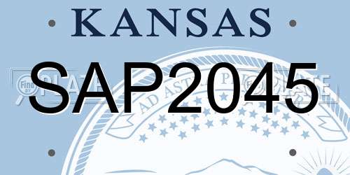 SAP2045 Kansas License Plate