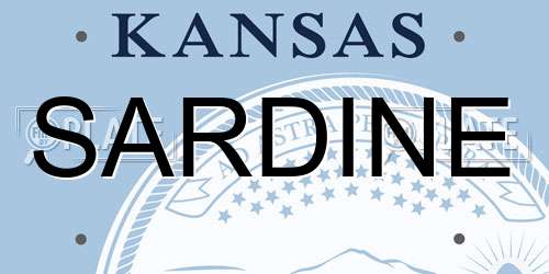 SARDINE Kansas License Plate