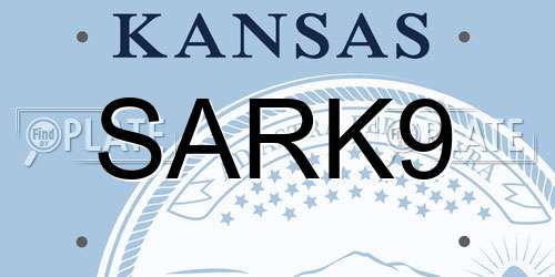 SARK9 Kansas License Plate