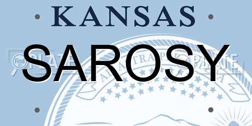 SAROSY Kansas License Plate