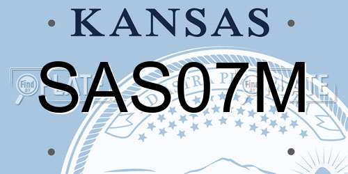 SAS07M Kansas License Plate