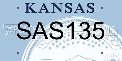 SAS135 Kansas License Plate