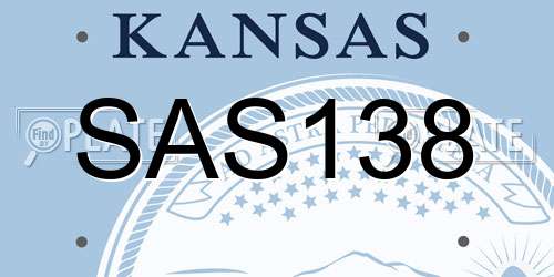 SAS138 Kansas License Plate