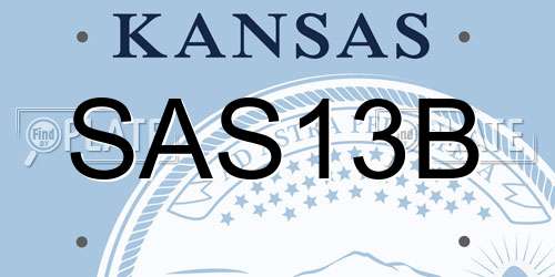 SAS13B Kansas License Plate