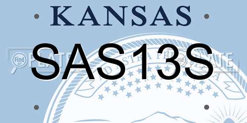 SAS13S Kansas License Plate