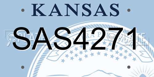 SAS4271 Kansas License Plate