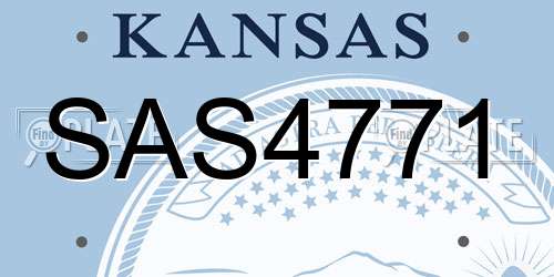 SAS4771 Kansas License Plate
