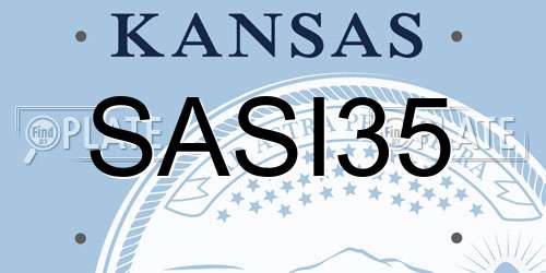 SASI35 Kansas License Plate