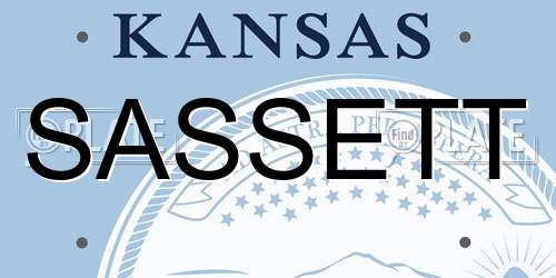 SASSETT Kansas License Plate