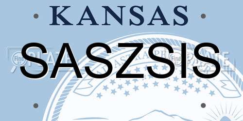 SASZSIS Kansas License Plate