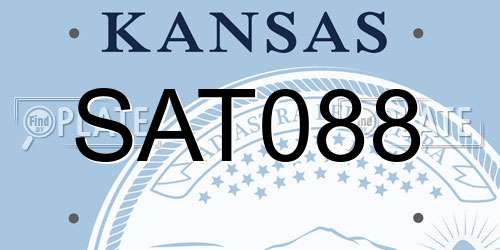SAT088 Kansas License Plate