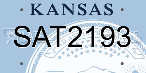 SAT2193 Kansas License Plate