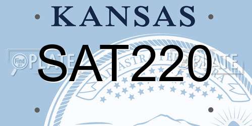 SAT220 Kansas License Plate
