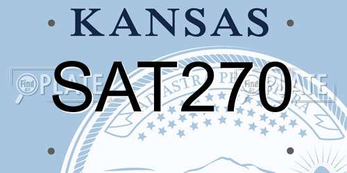 SAT270 Kansas License Plate
