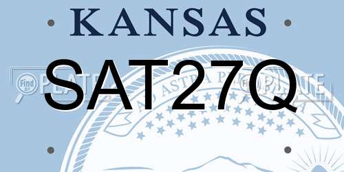 SAT27Q Kansas License Plate