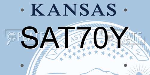 SAT70Y Kansas License Plate