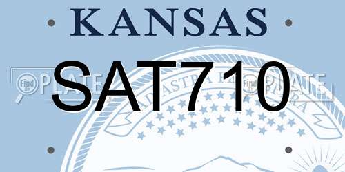 SAT710 Kansas License Plate