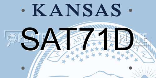 SAT71D Kansas License Plate