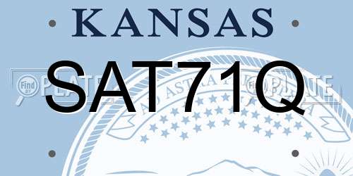 SAT71Q Kansas License Plate