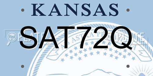 SAT72Q Kansas License Plate