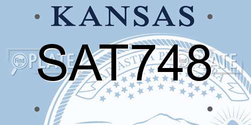 SAT748 Kansas License Plate