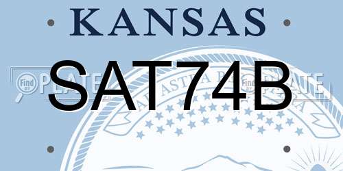 SAT74B Kansas License Plate
